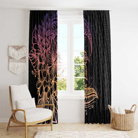 Floral Polynesian Hibiscus Tattoo Window Curtain Peach Gradient Style LT9 - Polynesian Pride