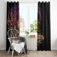 Floral Polynesian Hibiscus Tattoo Window Curtain Peach Gradient Style LT9 - Polynesian Pride