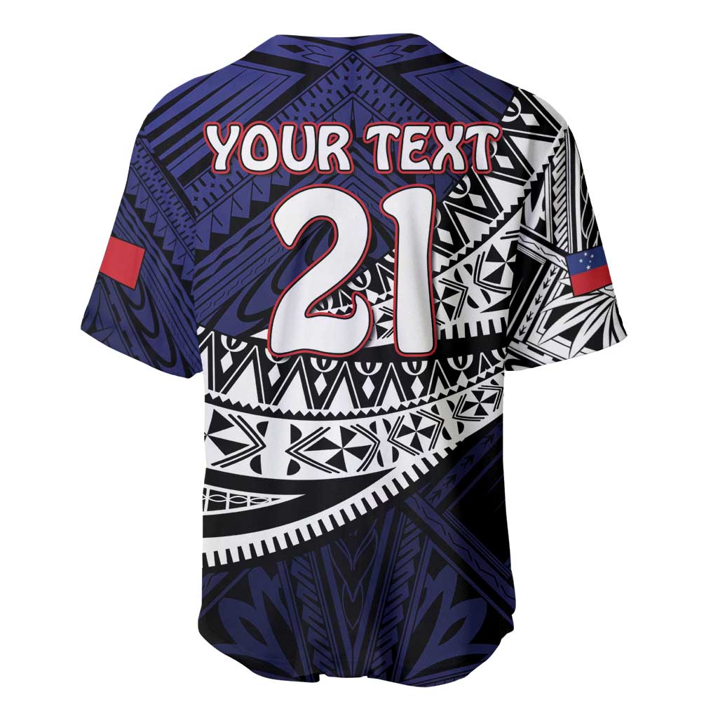 Custom Samoa Rugby Pacific Baseball Jersey Samoan Warrior Tribal Pattern