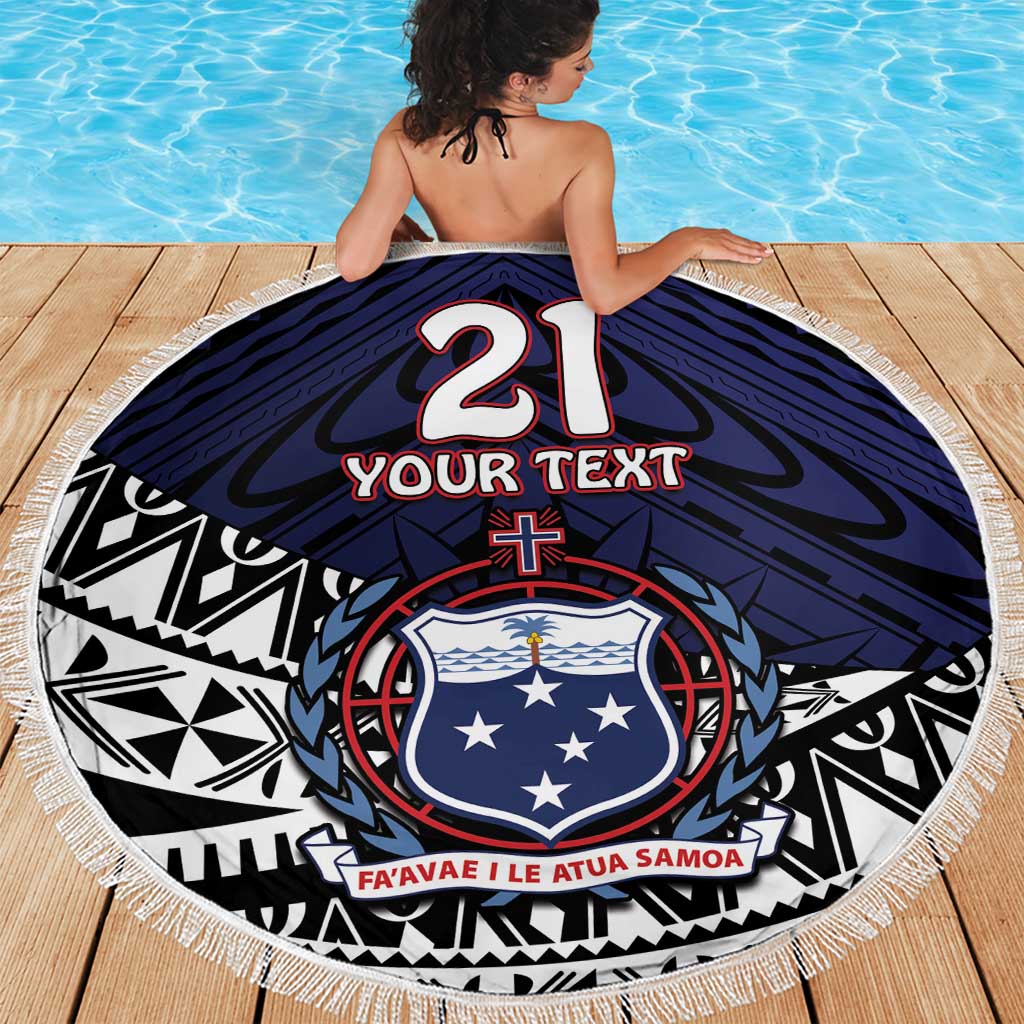 Custom Samoa Rugby Pacific Beach Blanket Samoan Warrior Tribal Pattern