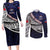 Custom Samoa Rugby Pacific Couples Matching Long Sleeve Bodycon Dress and Long Sleeve Button Shirt Samoan Warrior Tribal Pattern