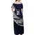 Custom Samoa Rugby Pacific Family Matching Off Shoulder Maxi Dress and Hawaiian Shirt Samoan Warrior Tribal Pattern