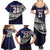 Custom Samoa Rugby Pacific Family Matching Summer Maxi Dress and Hawaiian Shirt Samoan Warrior Tribal Pattern