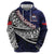 Custom Samoa Rugby Pacific Hoodie Samoan Warrior Tribal Pattern