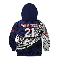 Custom Samoa Rugby Pacific Kid Hoodie Samoan Warrior Tribal Pattern