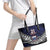 Custom Samoa Rugby Pacific Leather Tote Bag Samoan Warrior Tribal Pattern