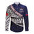 Custom Samoa Rugby Pacific Long Sleeve Button Shirt Samoan Warrior Tribal Pattern