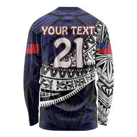 Custom Samoa Rugby Pacific Long Sleeve Shirt Samoan Warrior Tribal Pattern