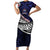 Custom Samoa Rugby Pacific Short Sleeve Bodycon Dress Samoan Warrior Tribal Pattern