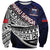 Custom Samoa Rugby Pacific Sweatshirt Samoan Warrior Tribal Pattern