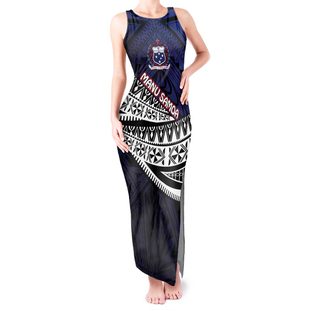 Custom Samoa Rugby Pacific Tank Maxi Dress Samoan Warrior Tribal Pattern