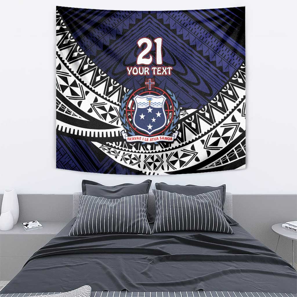 Custom Samoa Rugby Pacific Tapestry Samoan Warrior Tribal Pattern