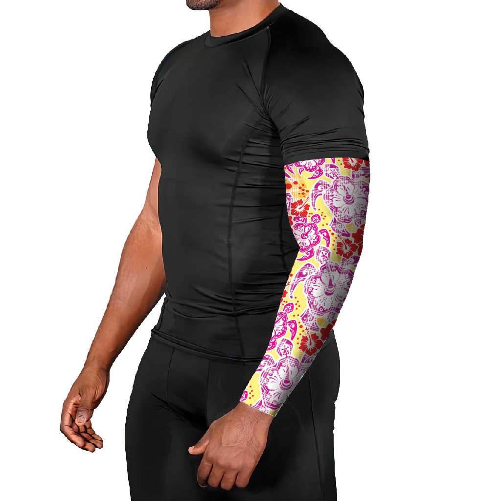 Palaka with Honu and Hibiscus Arm Sleeves Hawaiian Heritage Spirit - Polynesian Pride