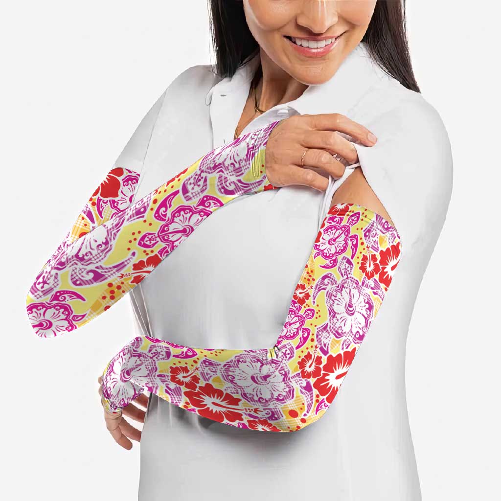 Palaka with Honu and Hibiscus Arm Sleeves Hawaiian Heritage Spirit - Polynesian Pride