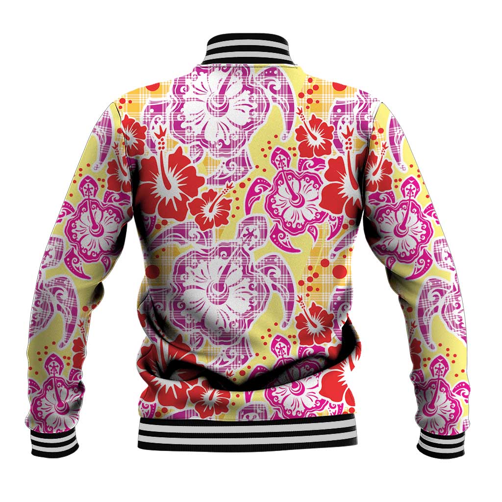 Palaka with Honu and Hibiscus Baseball Jacket Hawaiian Heritage Spirit - Polynesian Pride