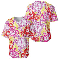 Palaka with Honu and Hibiscus Baseball Jersey Hawaiian Heritage Spirit - Polynesian Pride