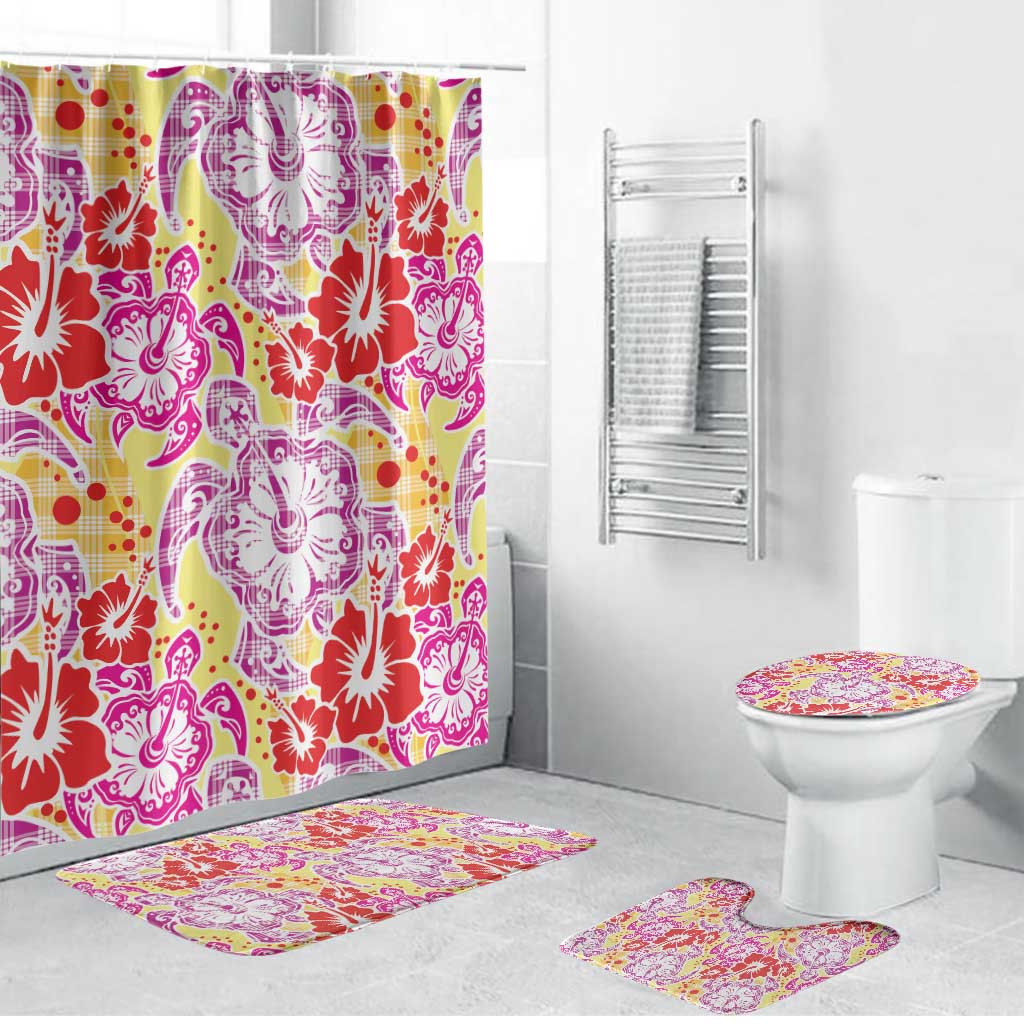 Palaka with Honu and Hibiscus Bathroom Set Hawaiian Heritage Spirit - Polynesian Pride