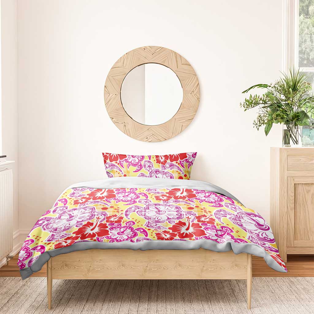 Palaka with Honu and Hibiscus Bedding Set Hawaiian Heritage Spirit - Polynesian Pride