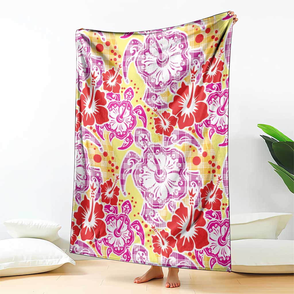 Palaka with Honu and Hibiscus Blanket Hawaiian Heritage Spirit - Polynesian Pride