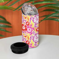 Palaka with Honu and Hibiscus 4 in 1 Can Cooler Tumbler Hawaiian Heritage Spirit - Polynesian Pride