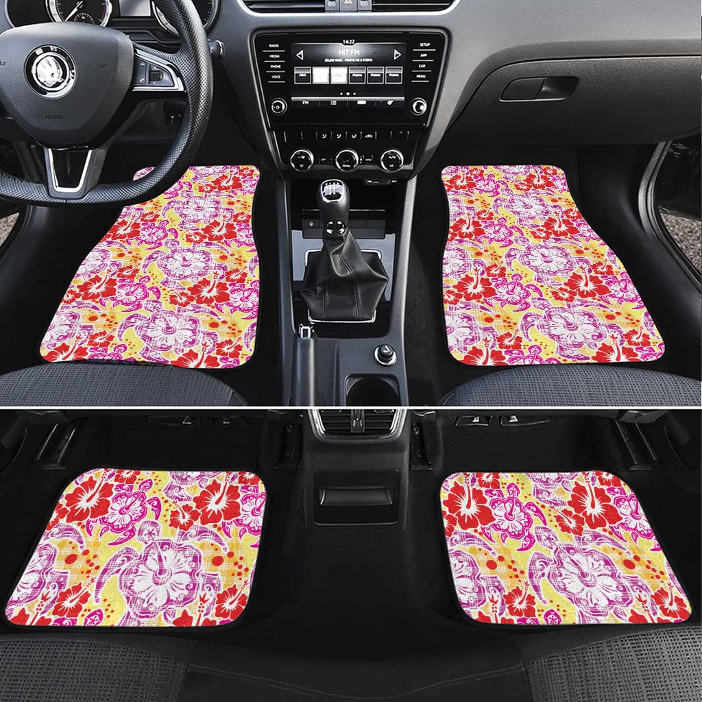 Palaka with Honu and Hibiscus Car Mats Hawaiian Heritage Spirit - Polynesian Pride