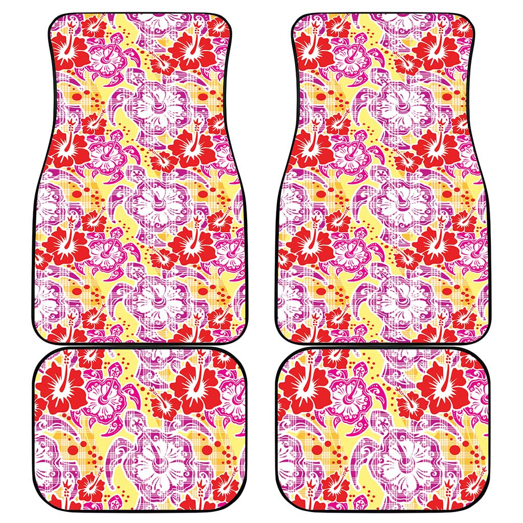 Palaka with Honu and Hibiscus Car Mats Hawaiian Heritage Spirit - Polynesian Pride