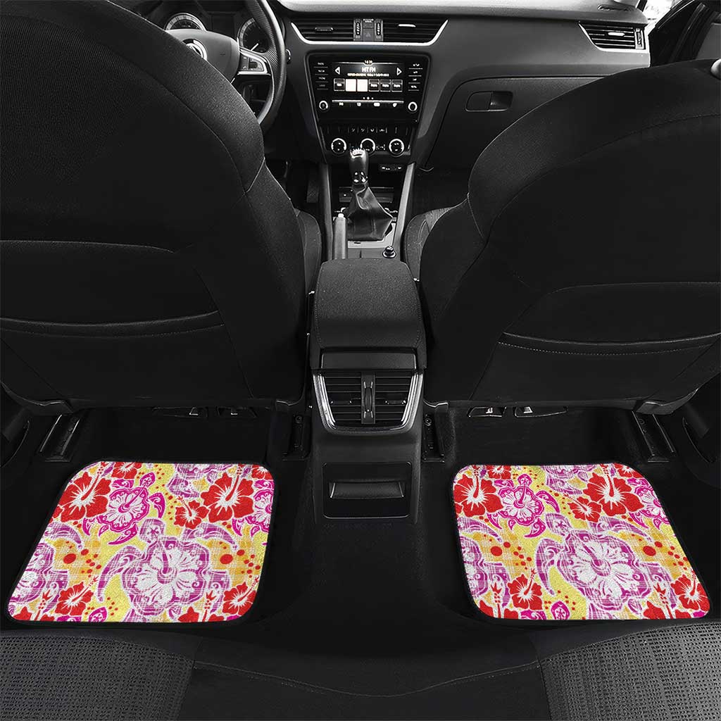 Palaka with Honu and Hibiscus Car Mats Hawaiian Heritage Spirit - Polynesian Pride