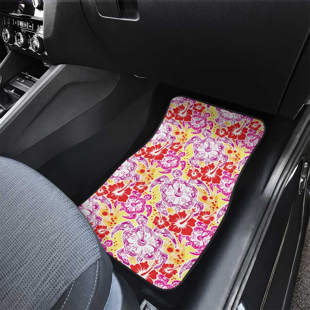 Palaka with Honu and Hibiscus Car Mats Hawaiian Heritage Spirit - Polynesian Pride