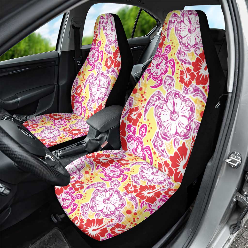 Palaka with Honu and Hibiscus Car Seat Cover Hawaiian Heritage Spirit - Polynesian Pride