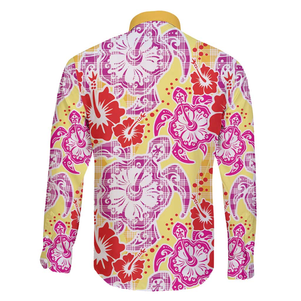 Palaka with Honu and Hibiscus Family Matching Long Sleeve Bodycon Dress and Hawaiian Shirt Hawaiian Heritage Spirit - Polynesian Pride