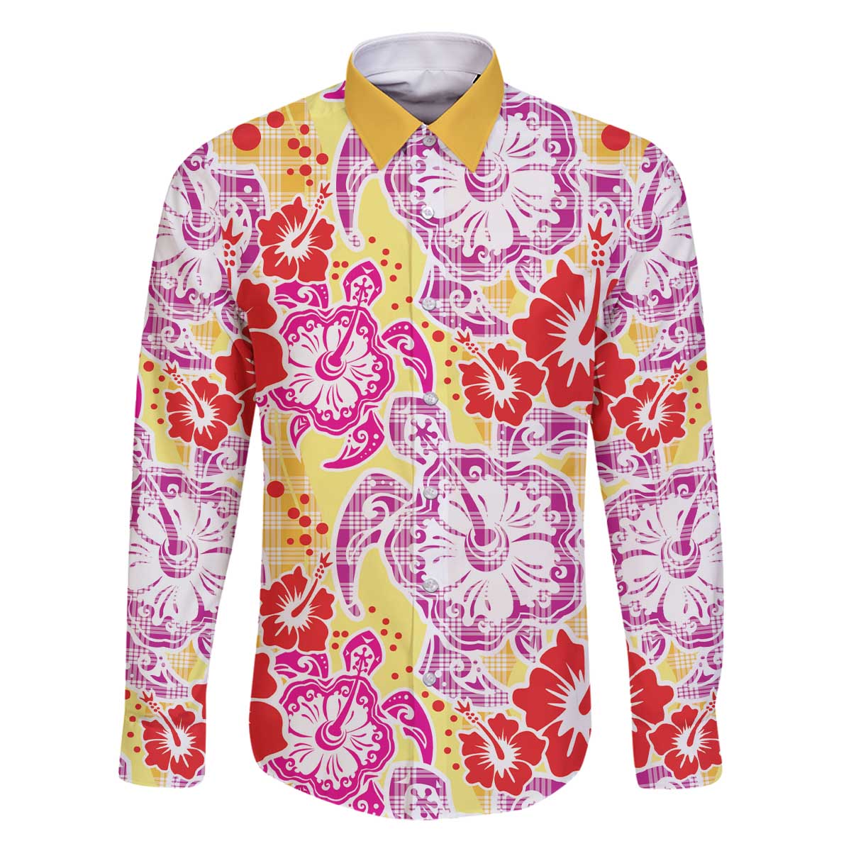Palaka with Honu and Hibiscus Family Matching Off The Shoulder Long Sleeve Dress and Hawaiian Shirt Hawaiian Heritage Spirit - Polynesian Pride