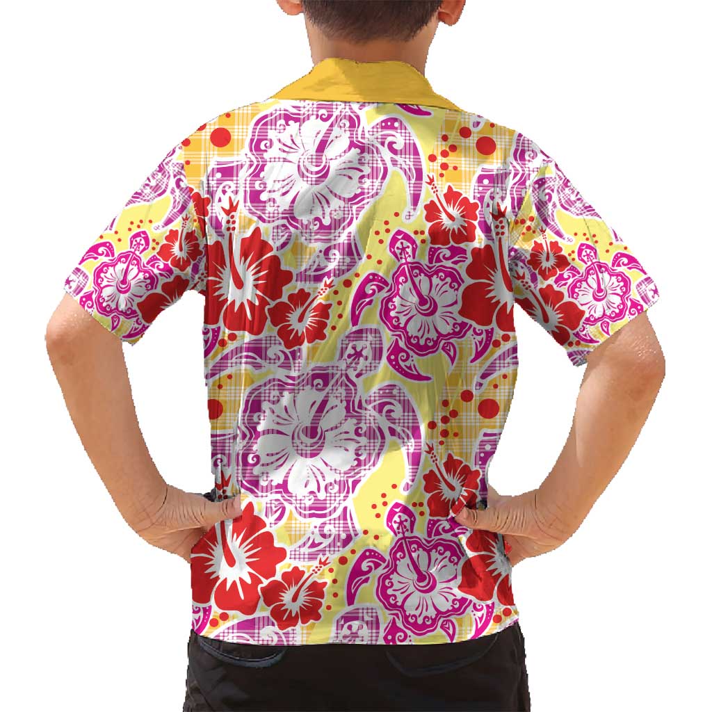 Palaka with Honu and Hibiscus Family Matching Puletasi and Hawaiian Shirt Hawaiian Heritage Spirit - Polynesian Pride
