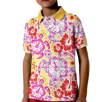 Palaka with Honu and Hibiscus Kid Polo Shirt Hawaiian Heritage Spirit - Polynesian Pride