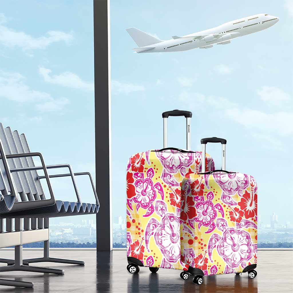 Palaka with Honu and Hibiscus Luggage Cover Hawaiian Heritage Spirit - Polynesian Pride