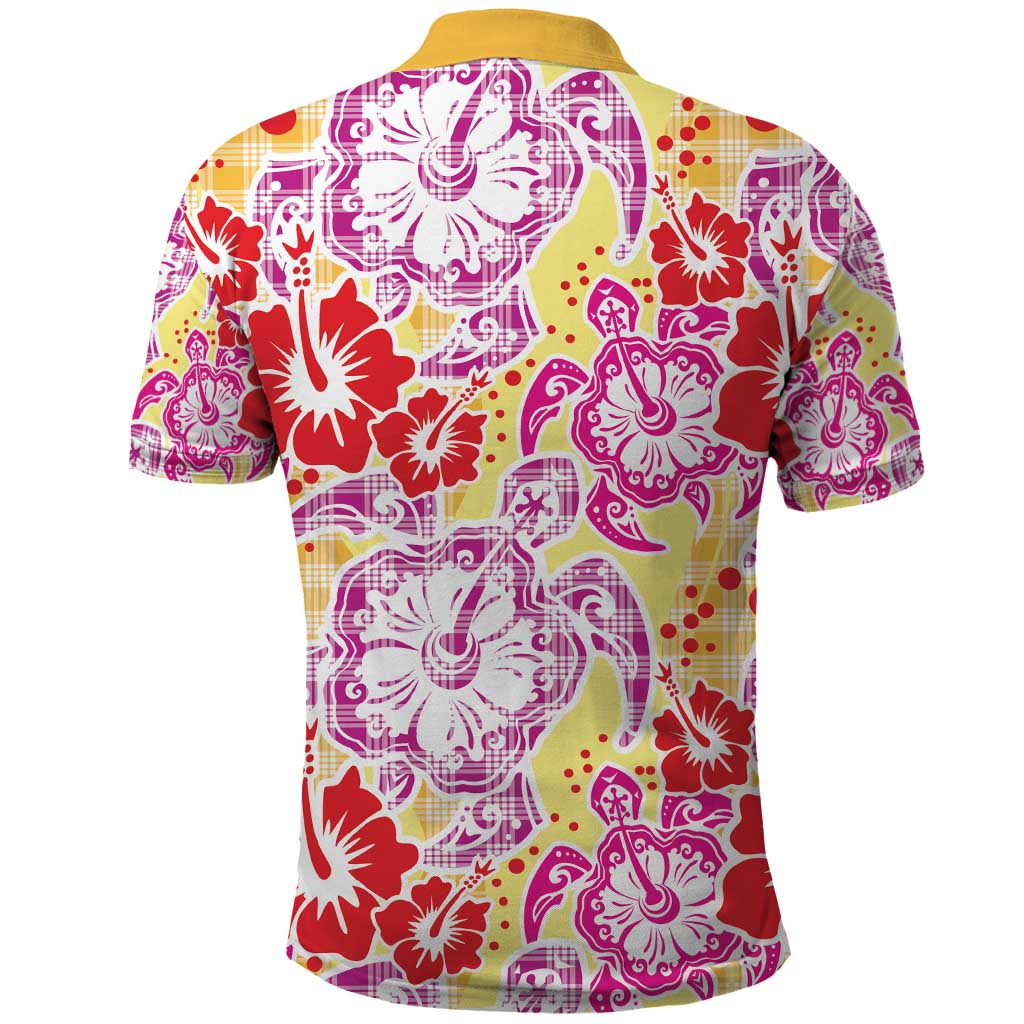 Palaka with Honu and Hibiscus Polo Shirt Hawaiian Heritage Spirit - Polynesian Pride