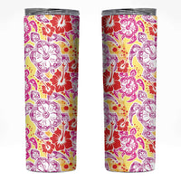 Palaka with Honu and Hibiscus Skinny Tumbler Hawaiian Heritage Spirit - Polynesian Pride