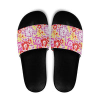 Palaka with Honu and Hibiscus Slide Sandals Hawaiian Heritage Spirit - Polynesian Pride