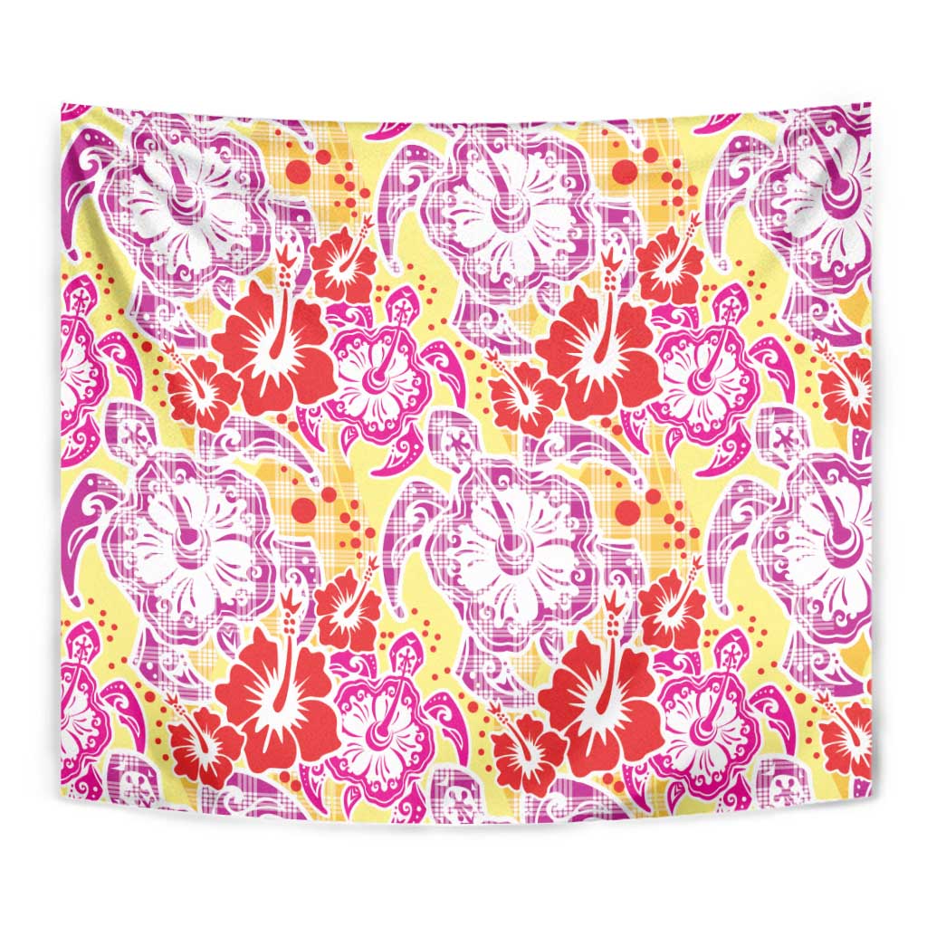 Palaka with Honu and Hibiscus Tapestry Hawaiian Heritage Spirit - Polynesian Pride