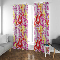 Palaka with Honu and Hibiscus Window Curtain Hawaiian Heritage Spirit - Polynesian Pride