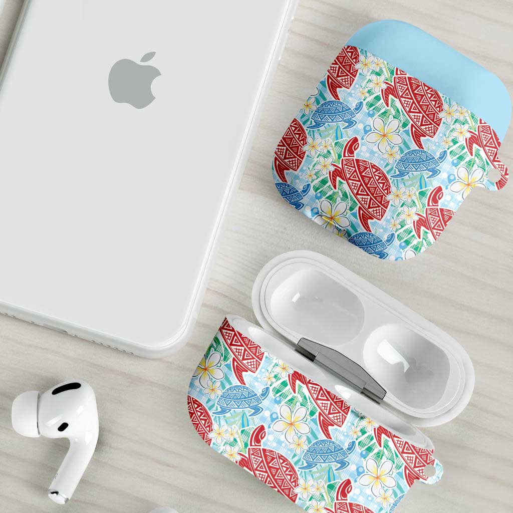 Palaka with Honu and Plumeria AirPods Case Hawaiian Heritage Spirit LT9 - Polynesian Pride