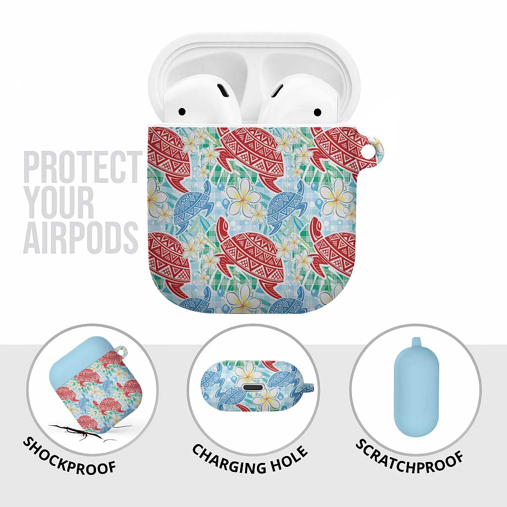 Palaka with Honu and Plumeria AirPods Case Hawaiian Heritage Spirit LT9 - Polynesian Pride