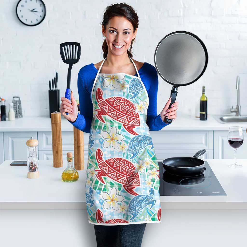Palaka with Honu and Plumeria Apron Hawaiian Heritage Spirit LT9 - Polynesian Pride