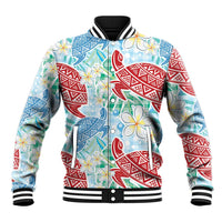Palaka with Honu and Plumeria Baseball Jacket Hawaiian Heritage Spirit LT9 Unisex Blue - Polynesian Pride