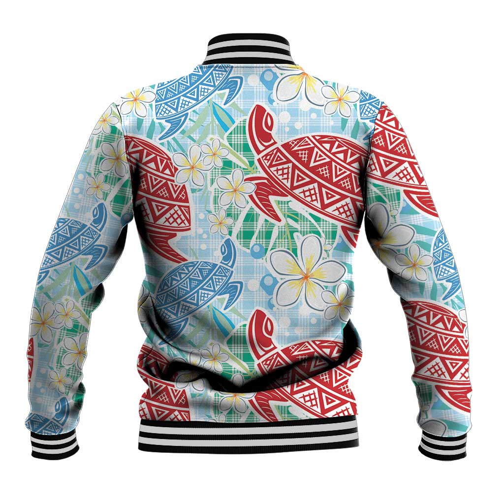 Palaka with Honu and Plumeria Baseball Jacket Hawaiian Heritage Spirit LT9 - Polynesian Pride