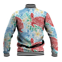 Palaka with Honu and Plumeria Baseball Jacket Hawaiian Heritage Spirit LT9 - Polynesian Pride