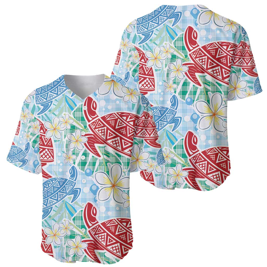 Palaka with Honu and Plumeria Baseball Jersey Hawaiian Heritage Spirit - Polynesian Pride