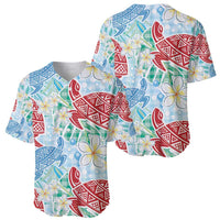 Palaka with Honu and Plumeria Baseball Jersey Hawaiian Heritage Spirit - Polynesian Pride