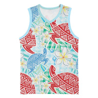 Palaka with Honu and Plumeria Basketball Jersey Hawaiian Heritage Spirit LT9 Unisex Blue - Polynesian Pride