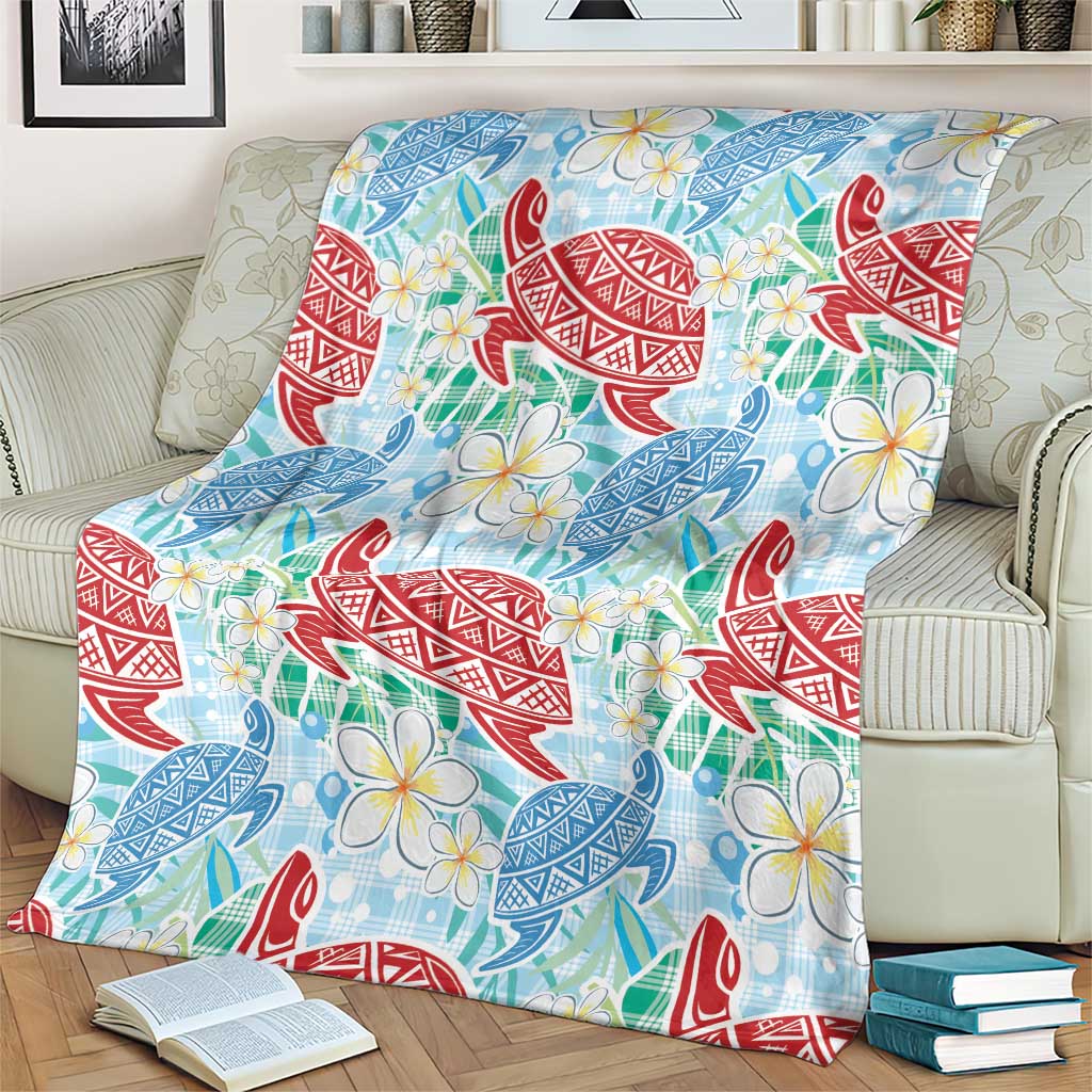 Palaka with Honu and Plumeria Blanket Hawaiian Heritage Spirit - Polynesian Pride