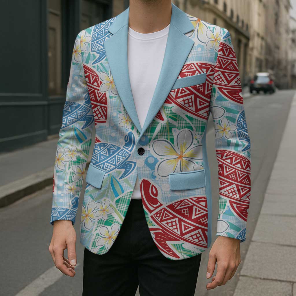 Palaka with Honu and Plumeria Blazer Hawaiian Heritage Spirit LT9 - Polynesian Pride